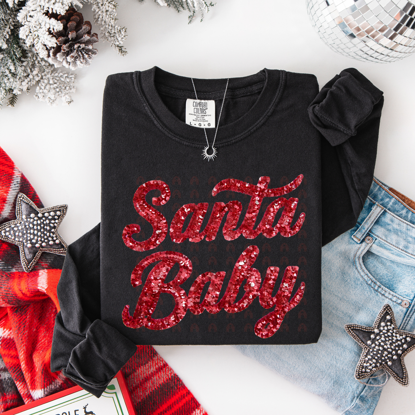 Sequin Appearance Santa Baby