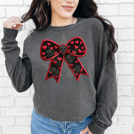 Skulls And Hearts Bow