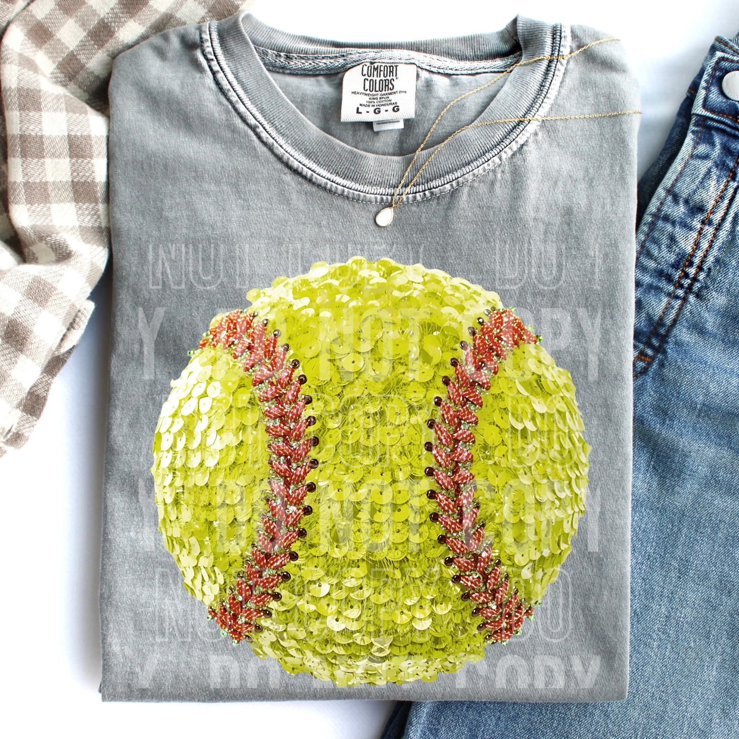 Softball Faux Sequins