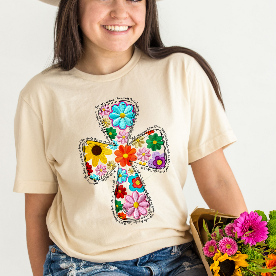 Spring Floral Cross – Country Print Co