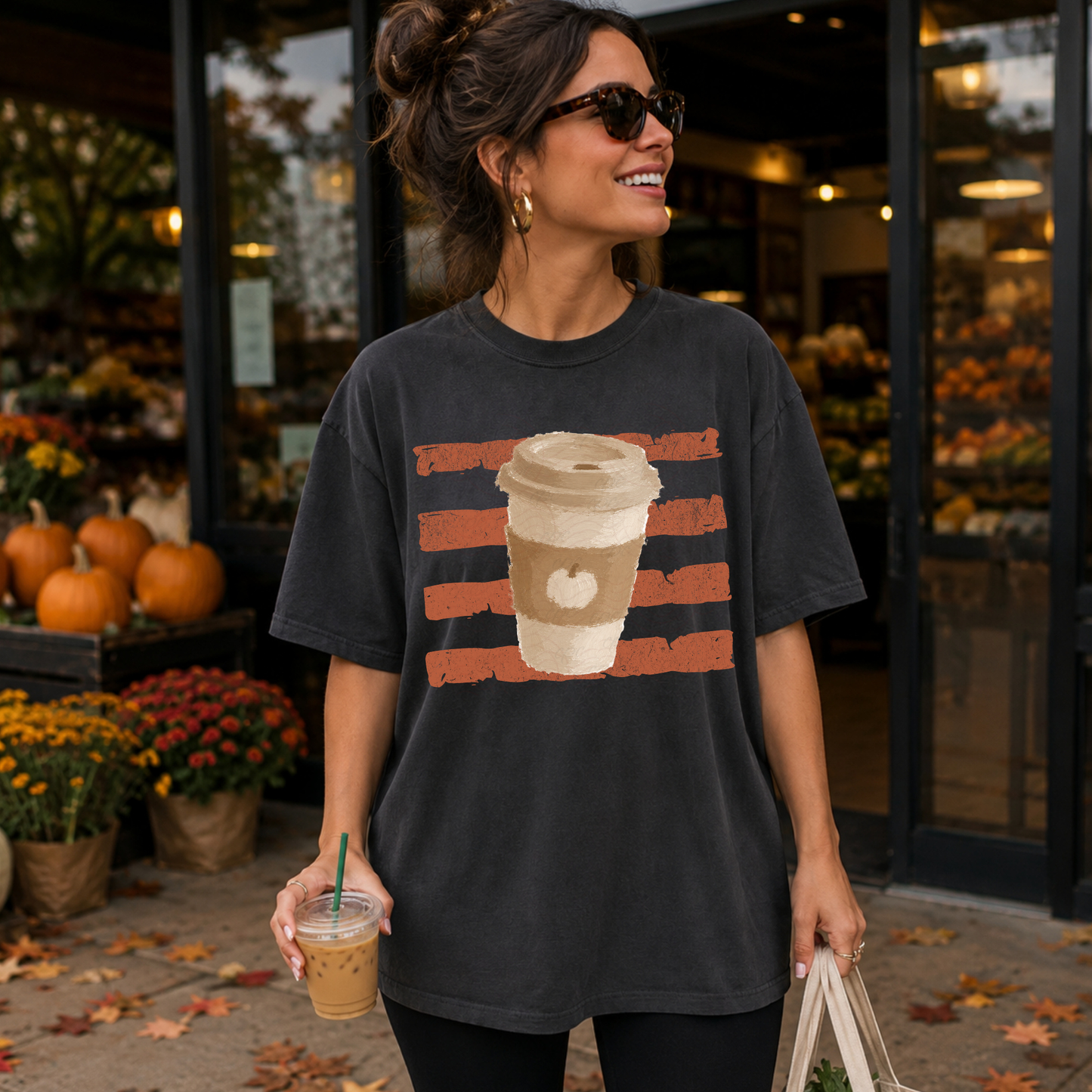 Stripes Fall Pumpkin Coffee