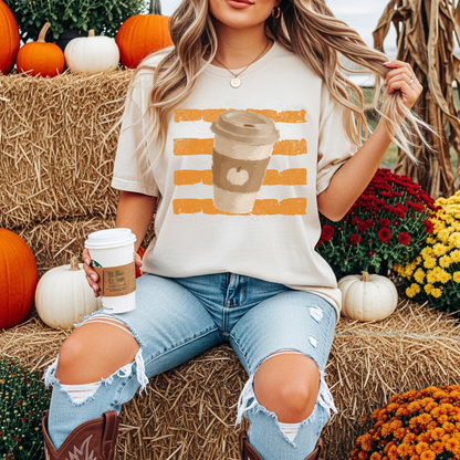 Stripes Fall Pumpkin Coffee