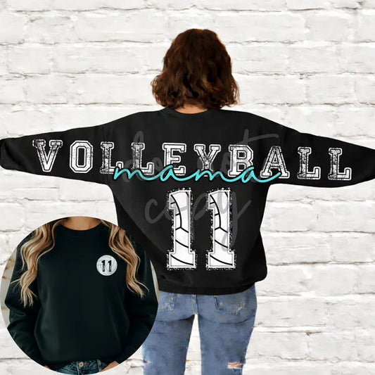 Long Distressed Volleyball With Number And Pocket Number