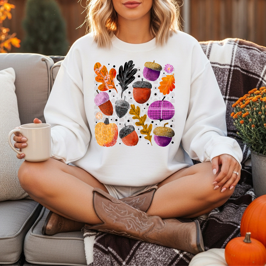 Whimsy Fall Acorns And Leaves