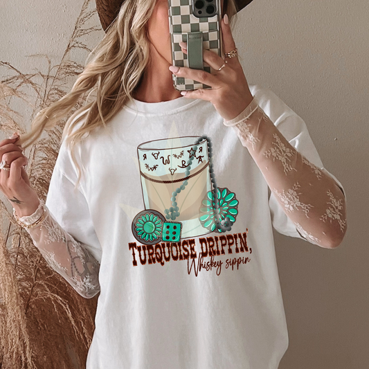 Glass Of Whiskey And Turquoise