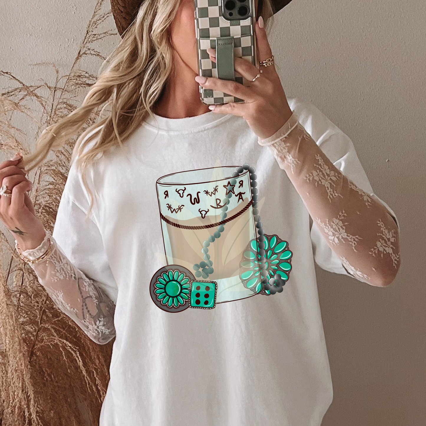 Glass Of Whiskey And Turquoise