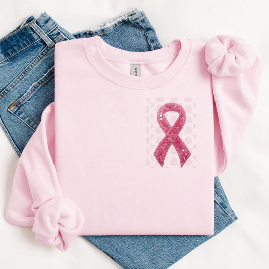 Yarn Pink Cancer Ribbon