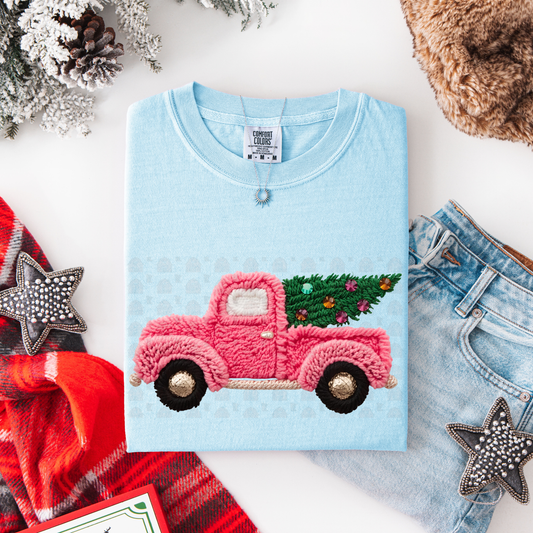 Yarn Pink Christmas Truck