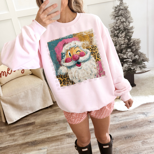 Abstract Leopard Happy Santa