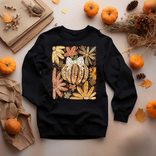 Abstract Pumpkin With Florals