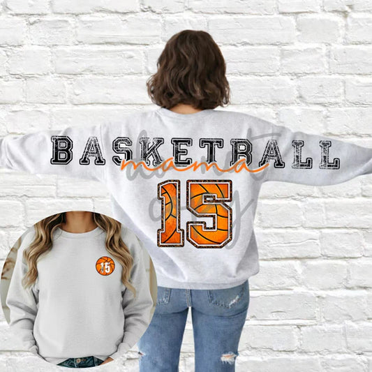 Long Distressed Basketball With Number And Pocket Number