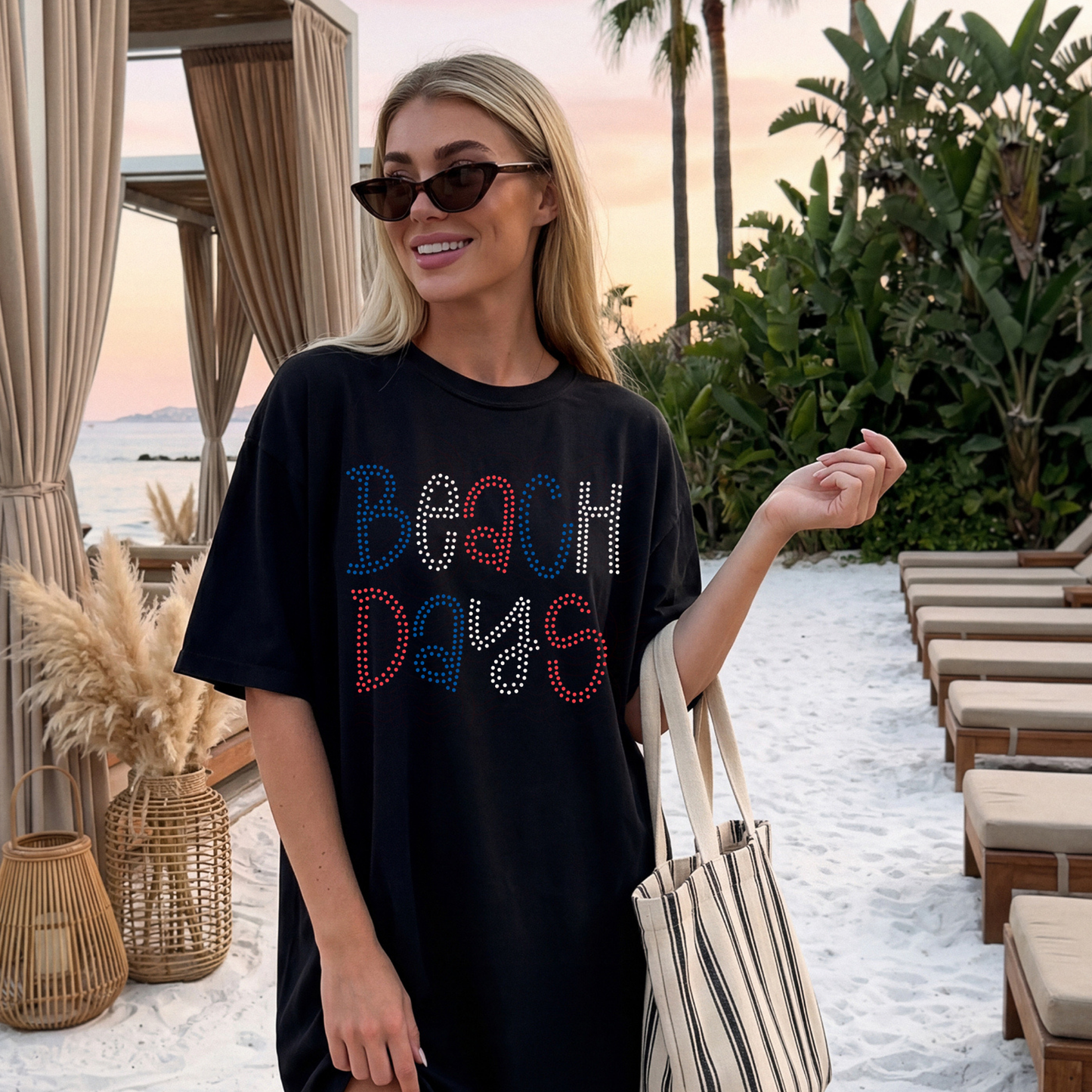 Beach Days Polka Dots Red White Blue