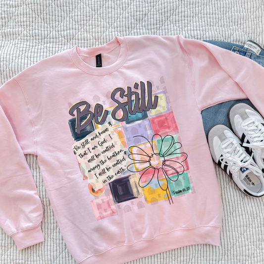 Be Still Floral Watercolor Squares