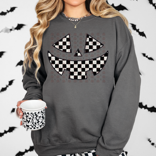Black And White Checkered Pumpkin