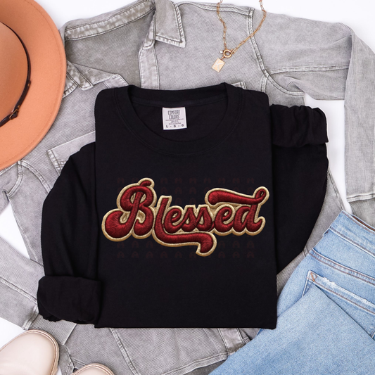 Blessed Retro Embroidered Appearance