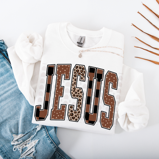 Block Brown Black Checkered Jesus