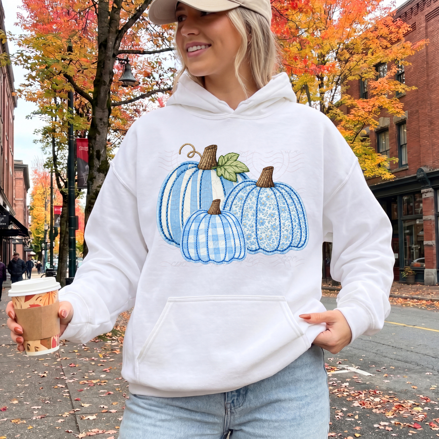 Blue Shabby Chic Pumpkins