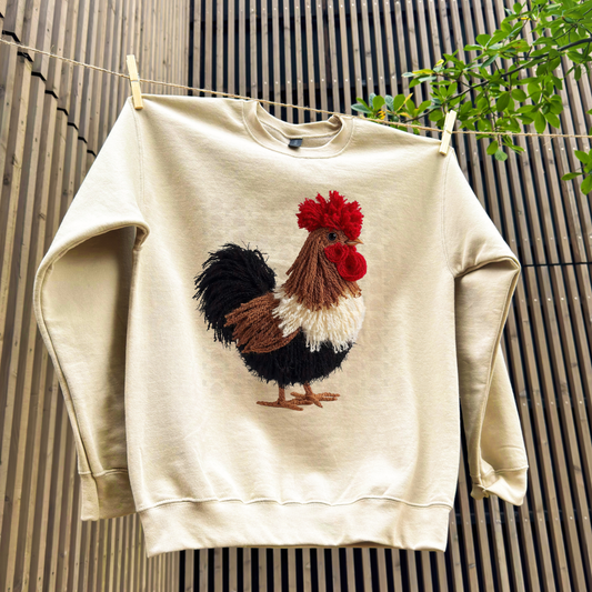Brown White Black Latch Hook Chicken