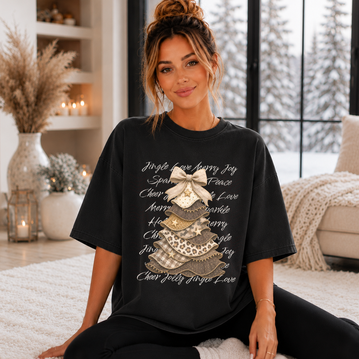 Burlap Camo Leopard Tree
