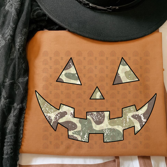 Camo Pumpkin Face