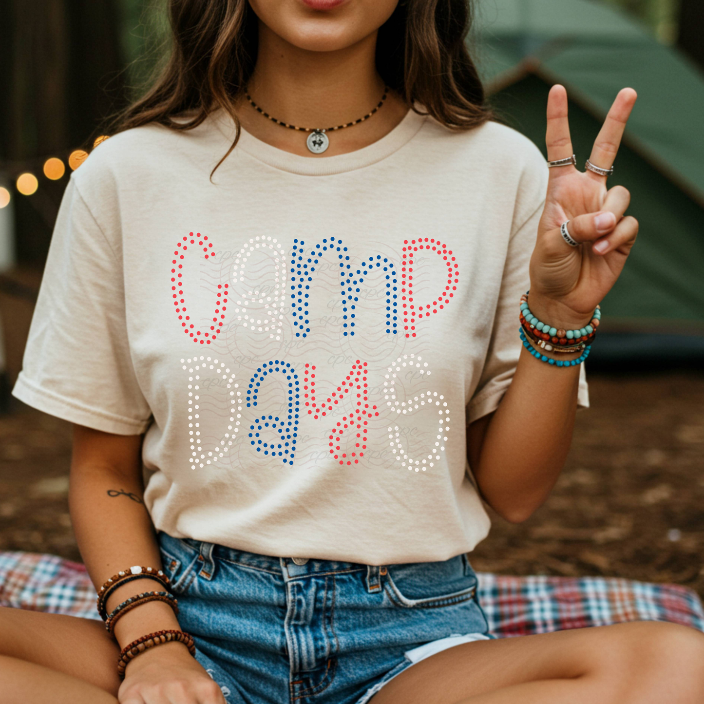 Camp Days Polka Dots Red White Blue