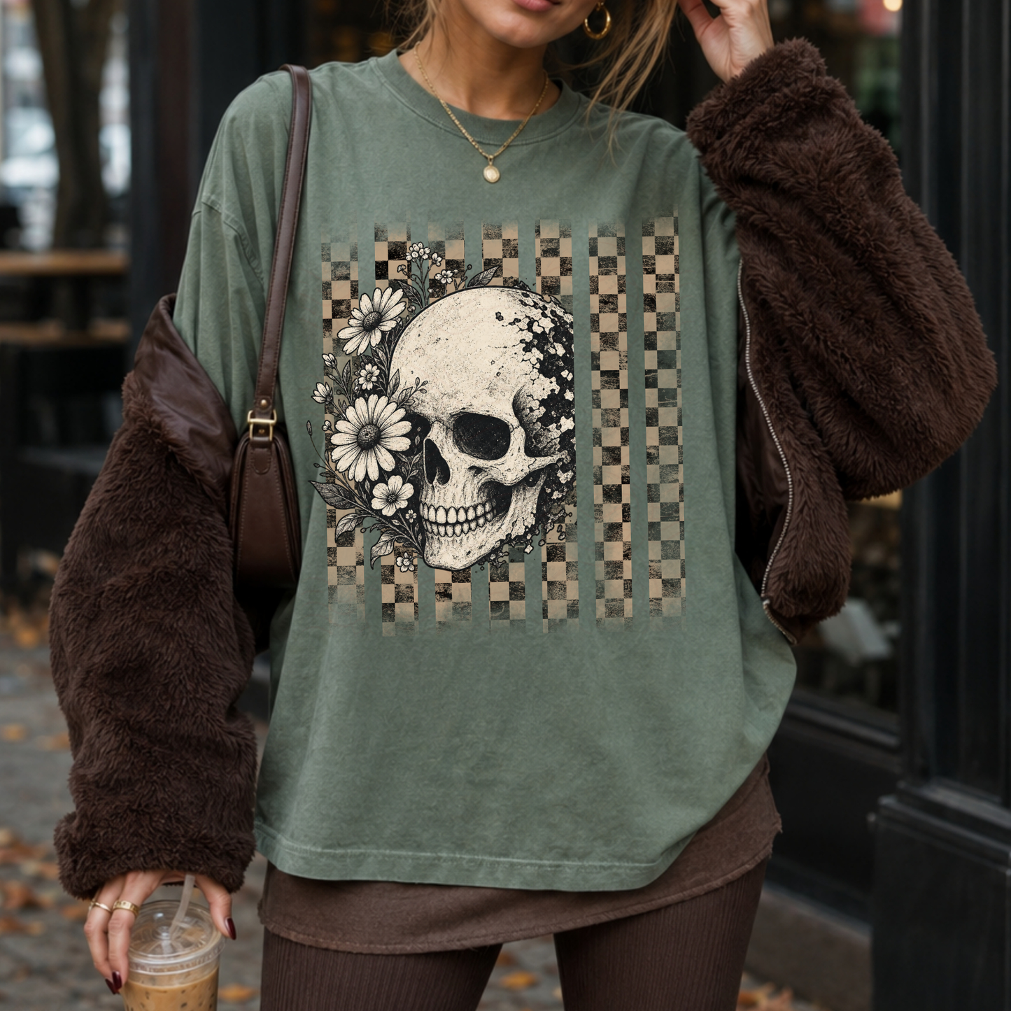 Checkered Daisy Skull