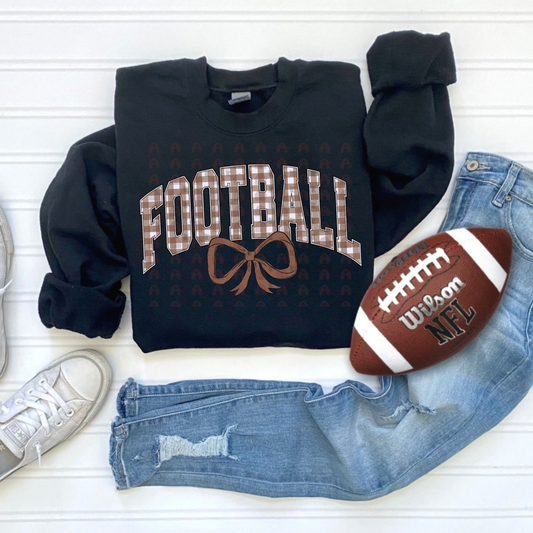 Checkered Football Bow
