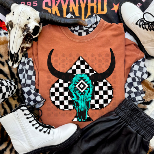 Checkered Spade Aztec Longhorn