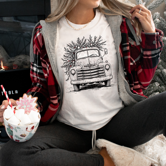 Christmas Truck With Red Ornaments