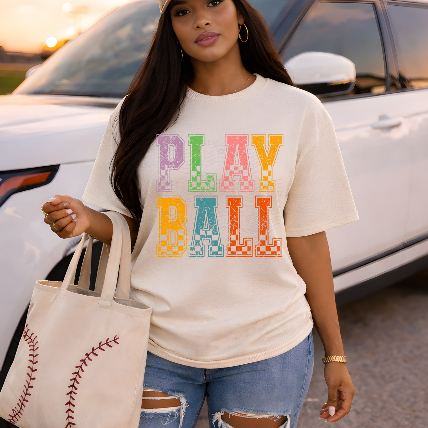 Colorful Checker Play Ball