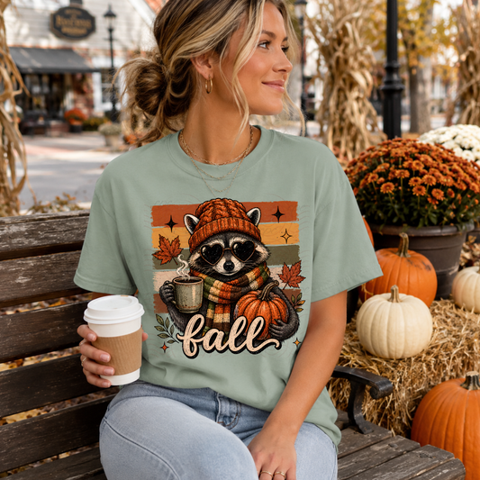 Cozy Fall Raccoon