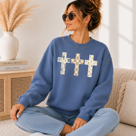 Crosses Blue Floral