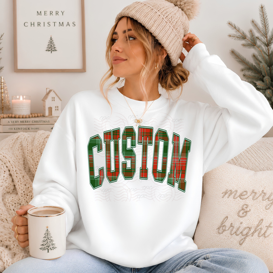 CUSTOMIZABLE - Christmas Plaid Varsity