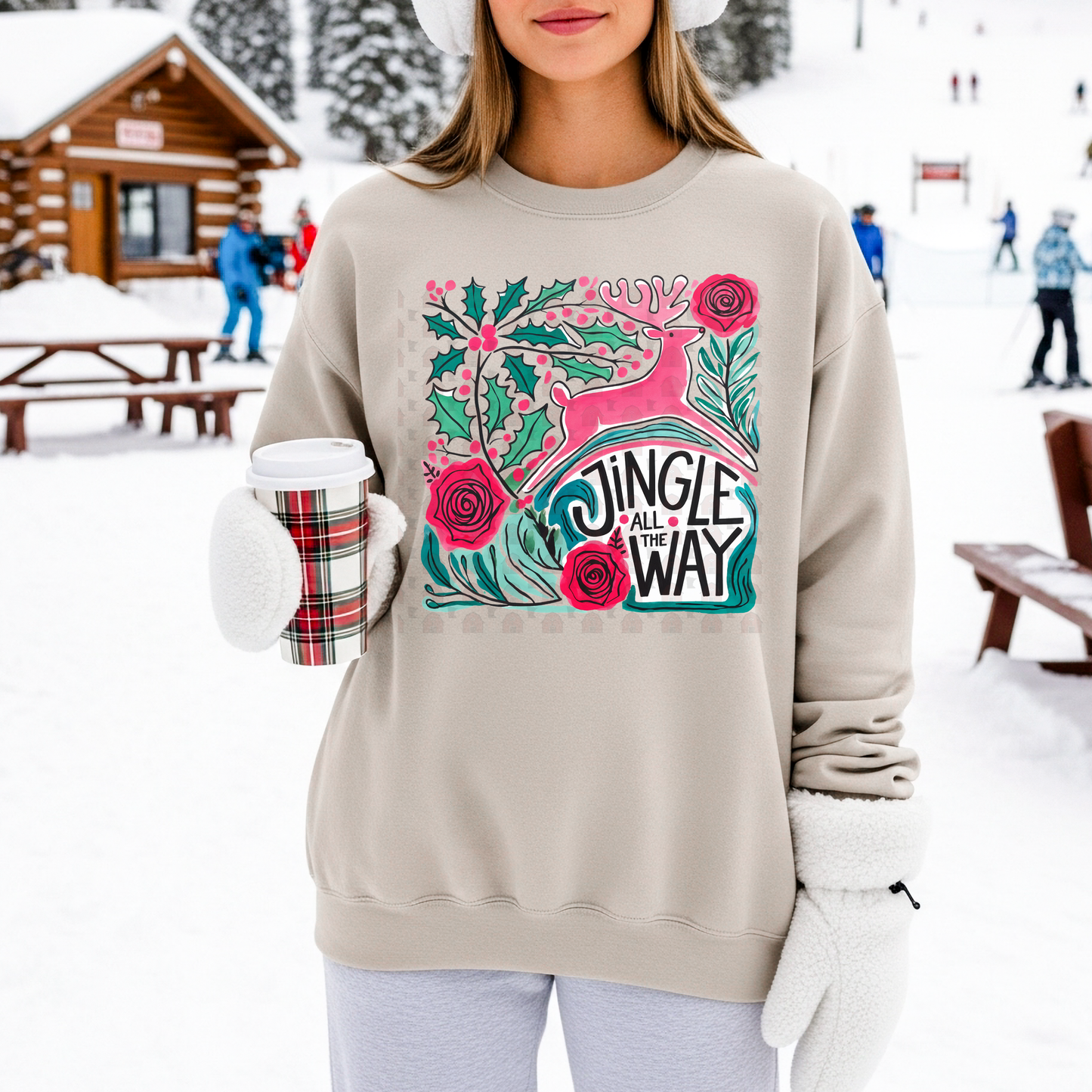 Deer Floral Jingle All The Way