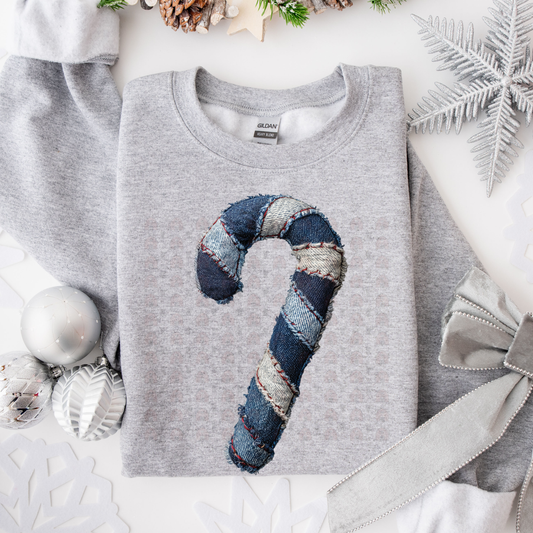 Denim Candy Cane Patchwork