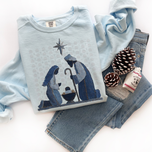 Denim Nativity Patchwork