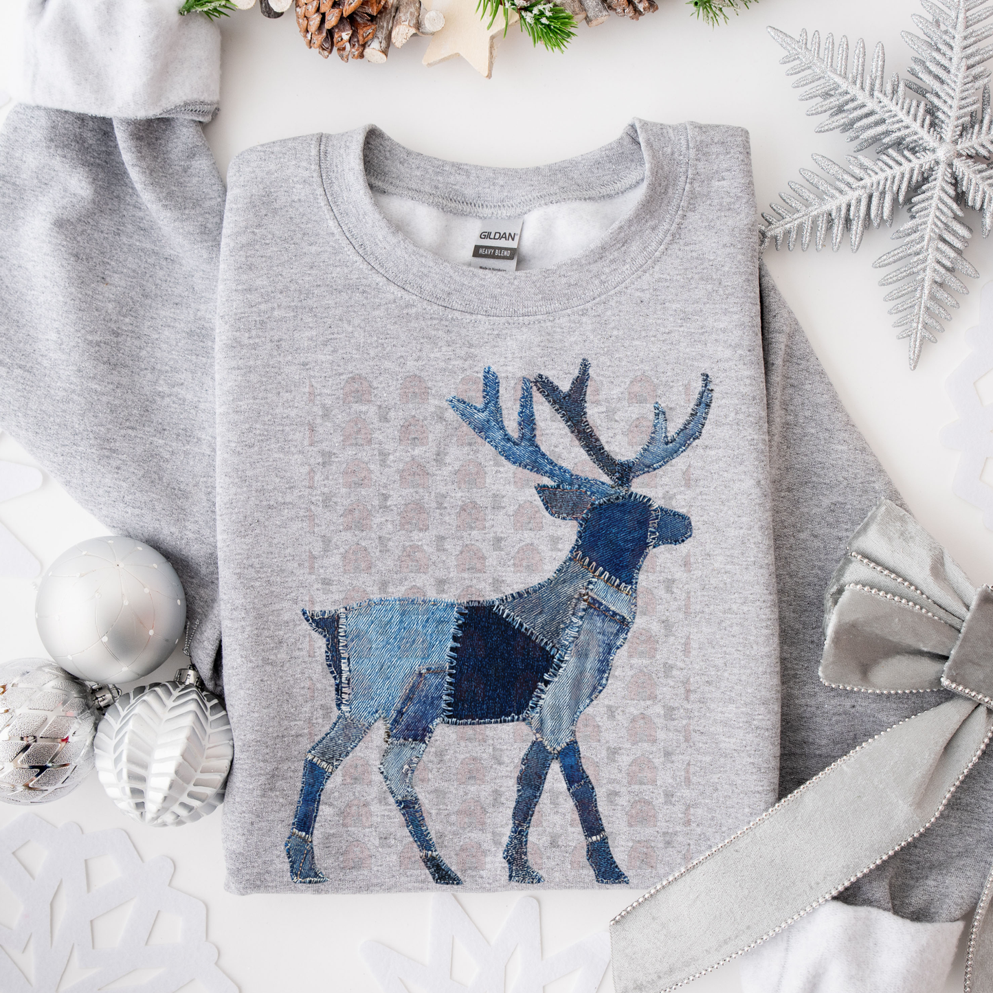 Denim Reindeer Patchwork