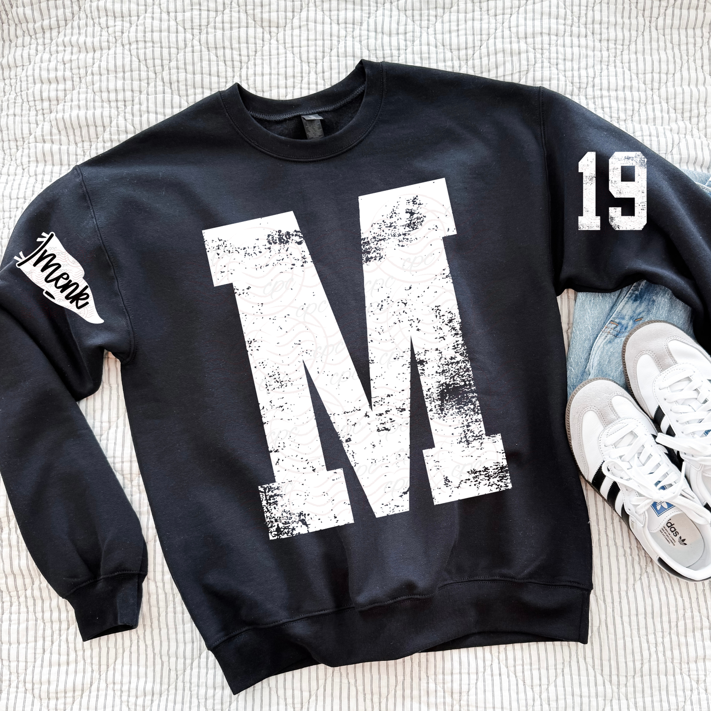 CUSTOMIZABLE - Distressed Varsity Monogram
