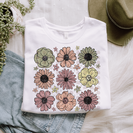Distressed Floral Collage