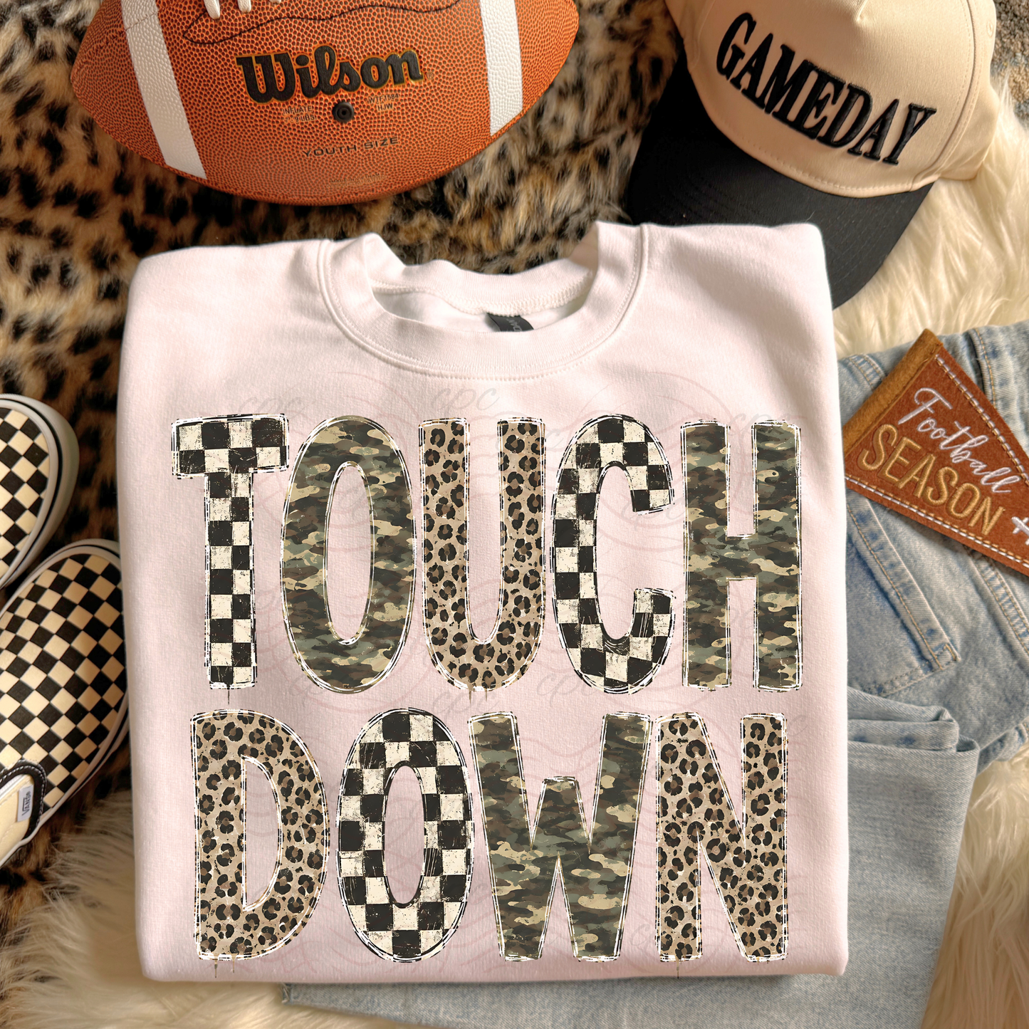 Drippy Check Camo Leopard Touchdown