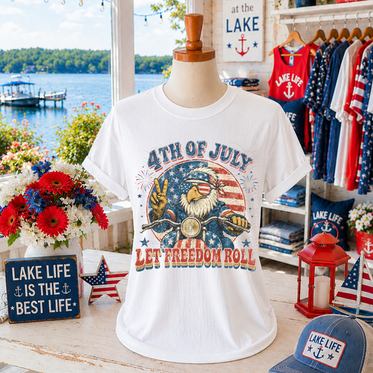 Eagle Let Freedom Roll Retro