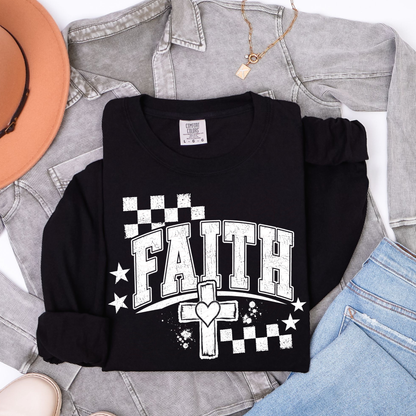 Faith Checkered Distressed