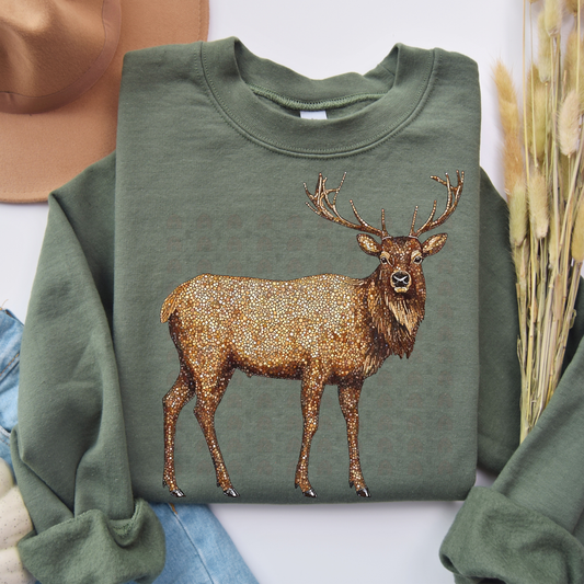 Faux Rhinestone Elk