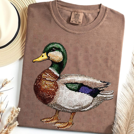 Faux Rhinestone Mallard Duck