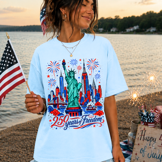 Fireworks And Statue 250 Years