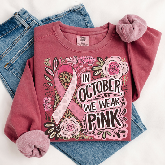 Floral Pink Ribbon October