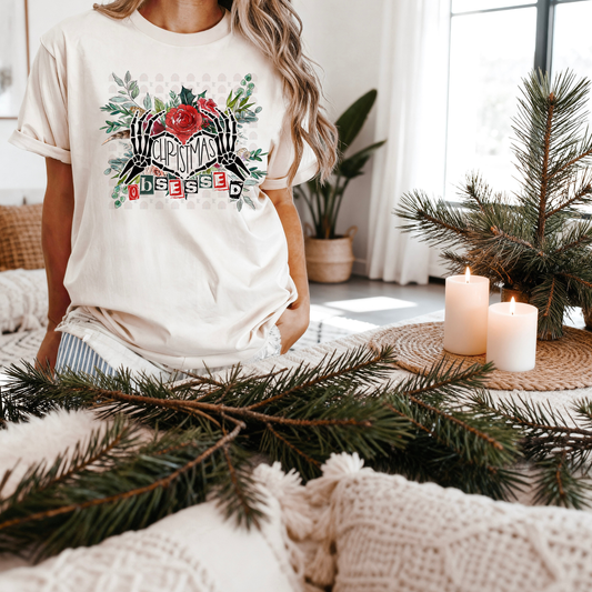 Floral Skellie Christmas Obsessed