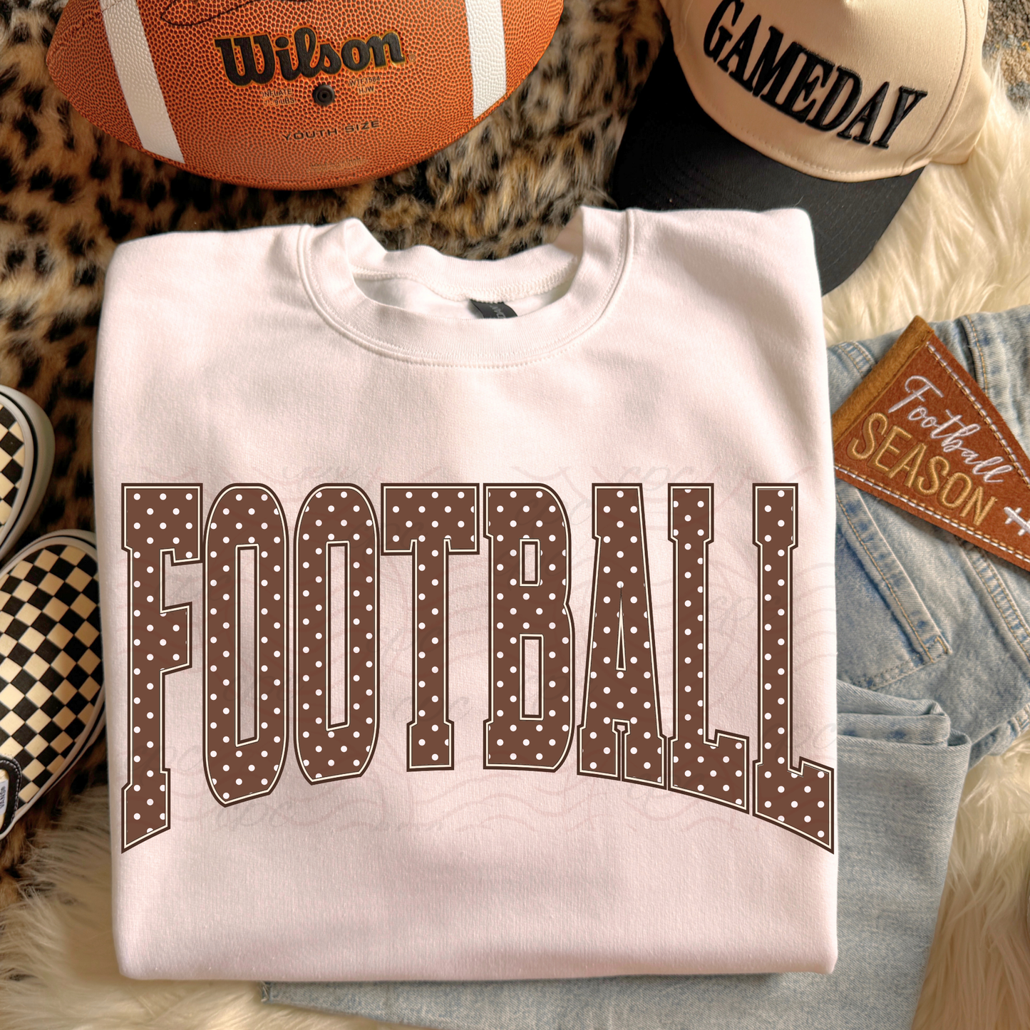 Football Brown Polka Dots