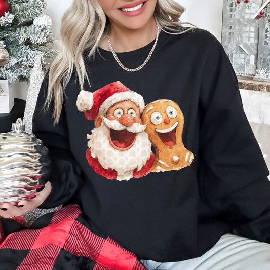 Funny Santa And Gingerbread