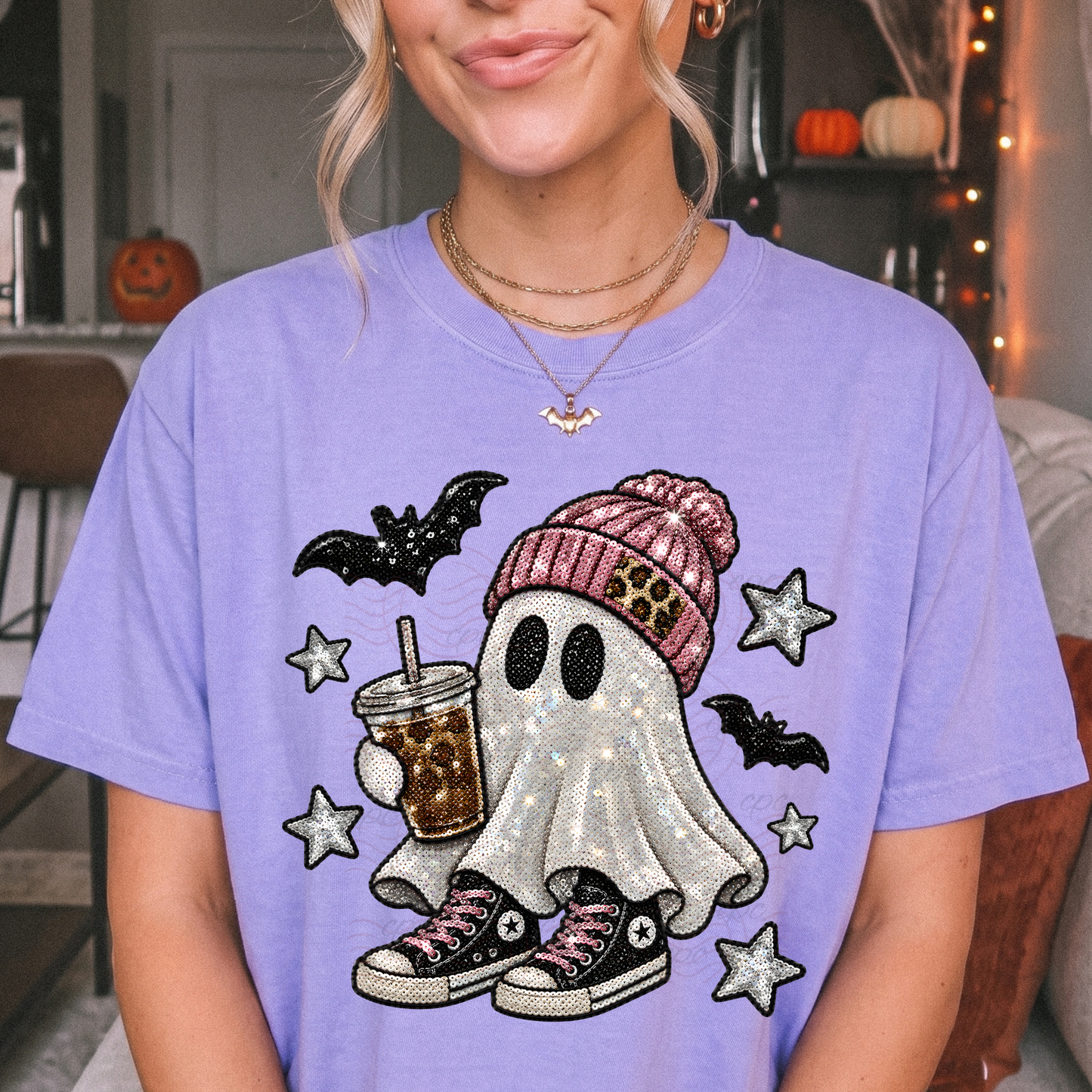Ghost Coffee Faux Sequin
